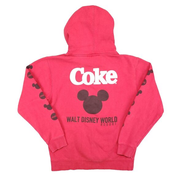 Walt Disney World Resort Coke Coca Cola Hoodie Mens Small Red Sleeve Graphic - Picture 1 of 7
